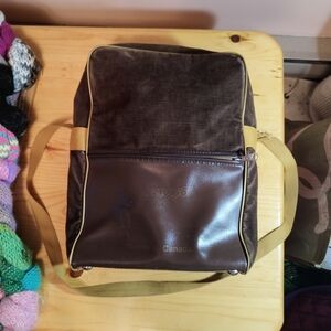 Vintage Leather & Corduroy/suede Crossbody Bag | Rendezvous 87 , montreal